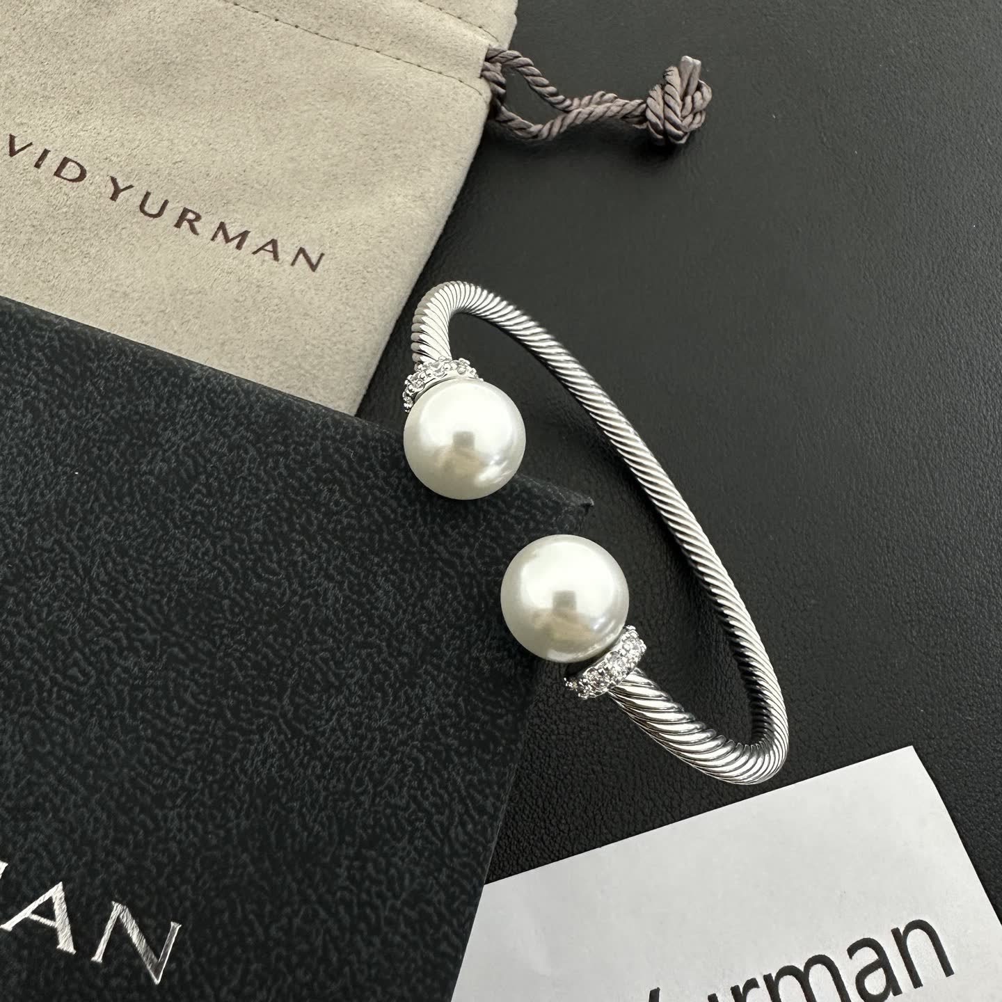 David Yurman Cable Collectibles Pearl Cuff Bracelet